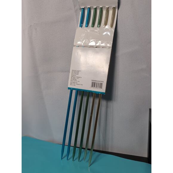 Boye Anodized Aluminum Knitting Needle Set U.S 8-10 Set Of 6 - Picture 2 of 3